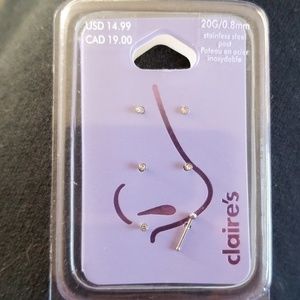 Claire's nose studs